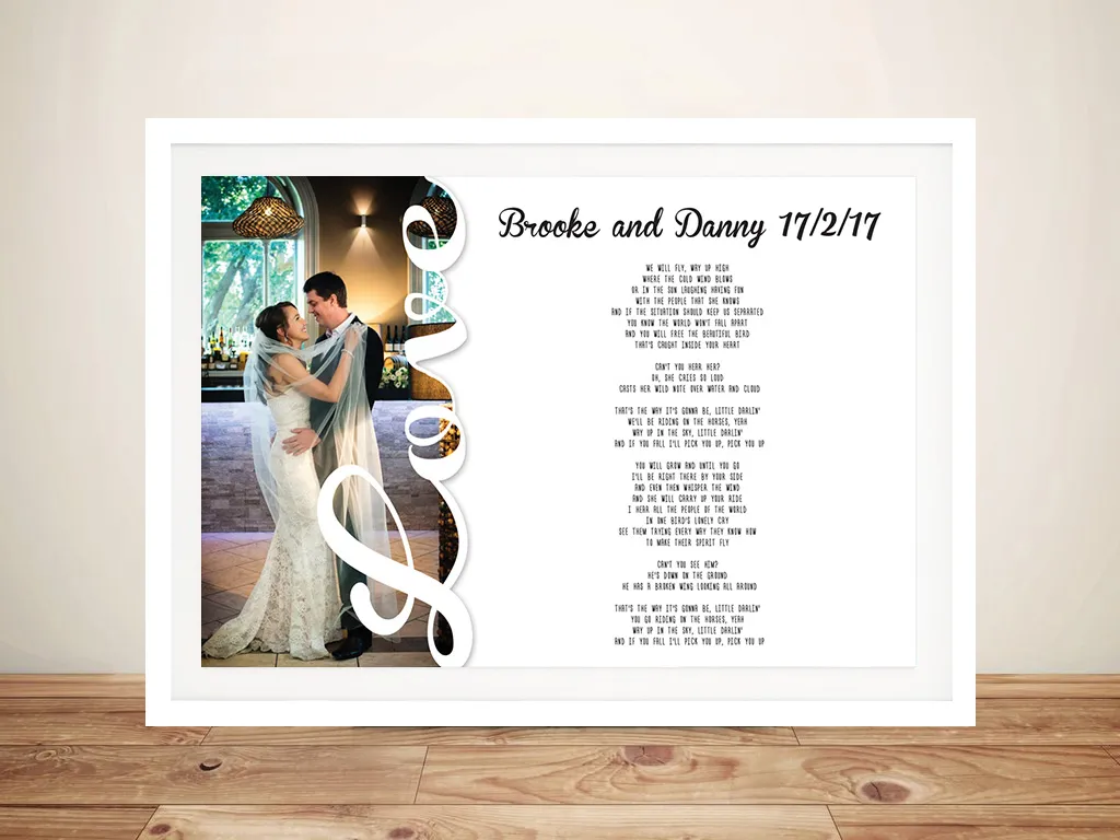 Personalised Photo Word Art Wedding Vowels Gift Idea Au