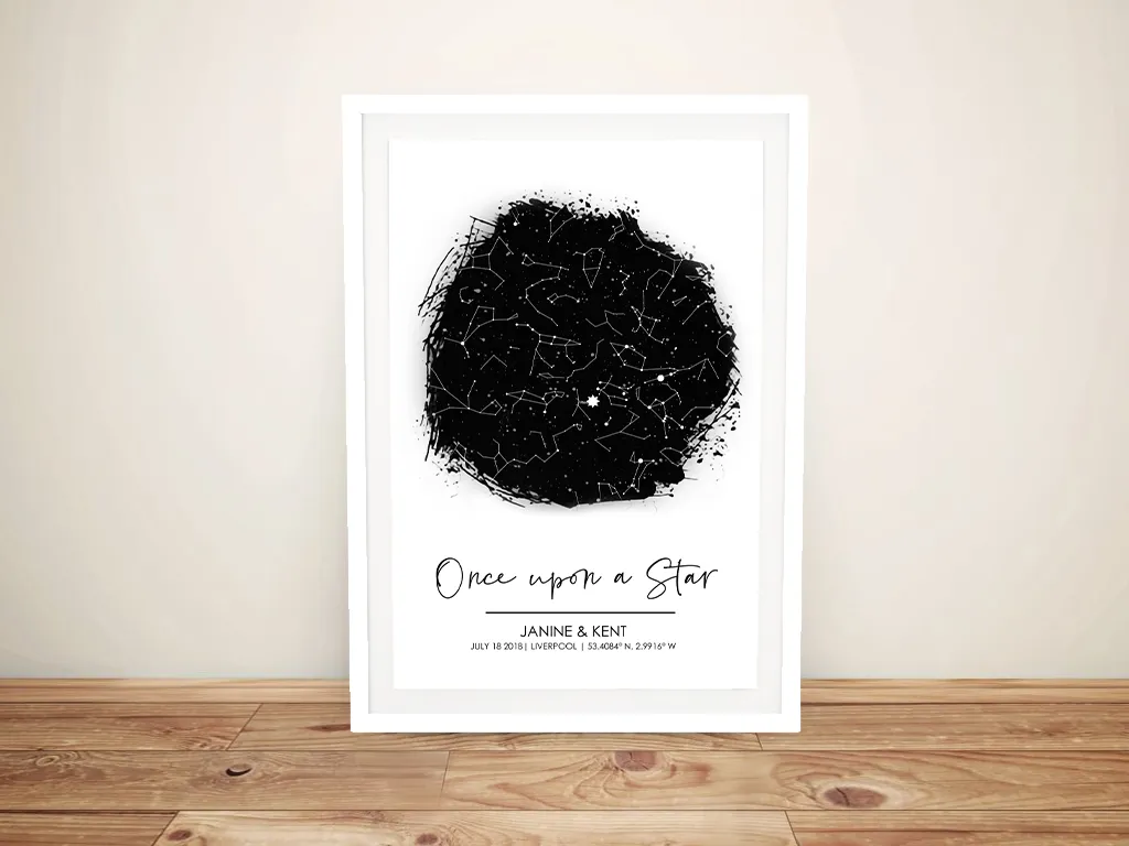 Once Upon a Star Custom Star Map — 5th wood anniversary gift idea